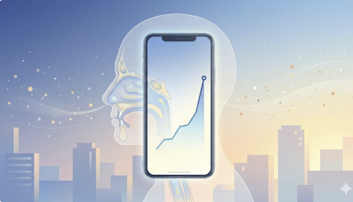 AI allergy forecast app showing personalized pollen and air quality risk on a smartphone