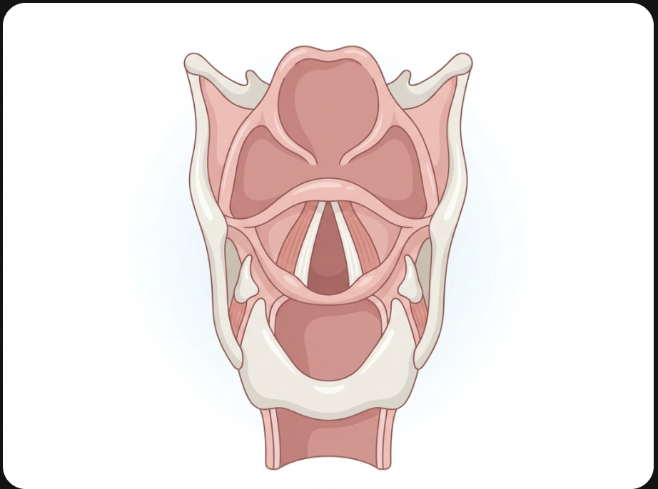 human larynx anatomy showing vocal folds and resonance chambers