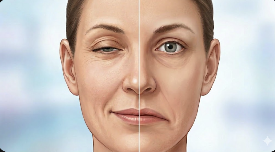 Ramsay Hunt syndrome facial nerve paralysis diagram