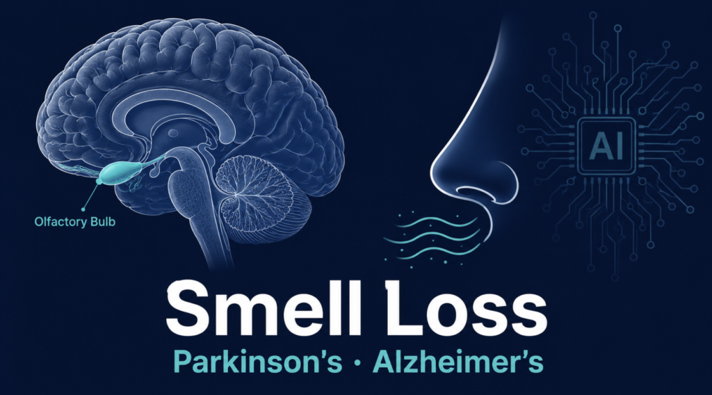 smell loss Parkinson's Alzheimer's — olfactory bulb MRI visualization