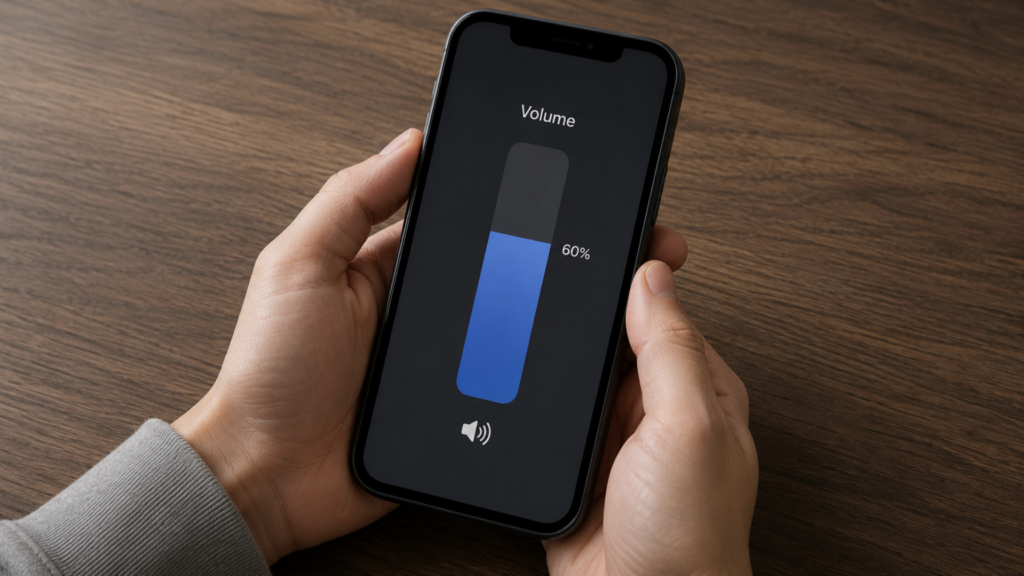 Smartphone volume set at 60% per the 60/60 rule