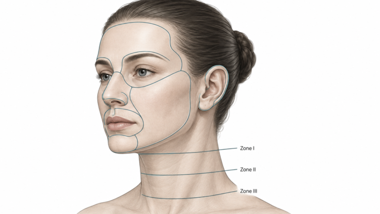 Facial and neck lacerations mapped by facial subunit and neck zones I–III