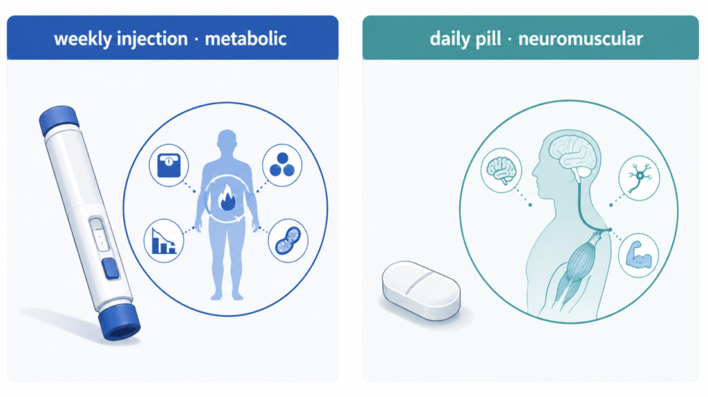 Comparison of an injectable metabolic OSA drug and an investigational oral neuromuscular pill (AD109)