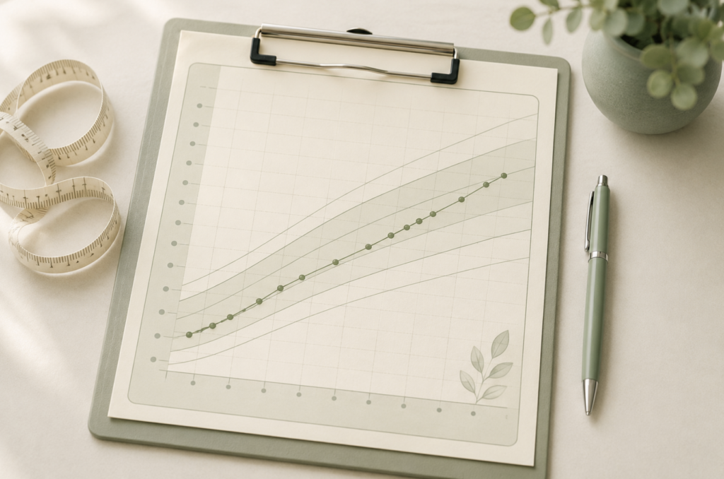 Infant growth chart used to monitor weight gain in laryngomalacia