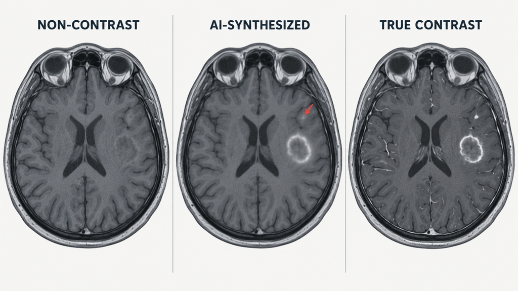 AI virtual contrast enhancement compared with non-contrast and true contrast-enhanced brain MRI